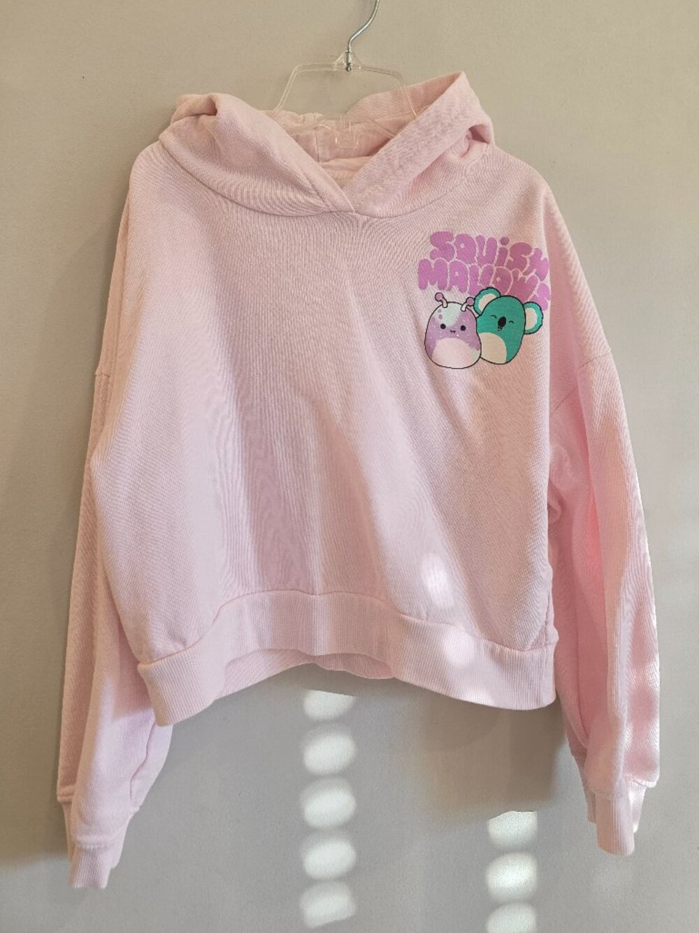 H&M Kids Squishmallows Pink Cropped Graphic Hoodie Size 8/10